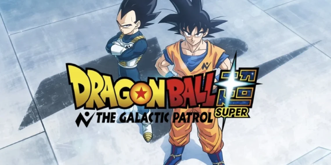 Logo oficial de Dragon Ball Super: The Galactic Patrol con Goku y Vegeta