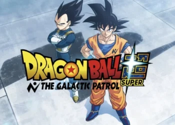 Logo oficial de Dragon Ball Super: The Galactic Patrol con Goku y Vegeta