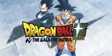 Logo oficial de Dragon Ball Super: The Galactic Patrol con Goku y Vegeta